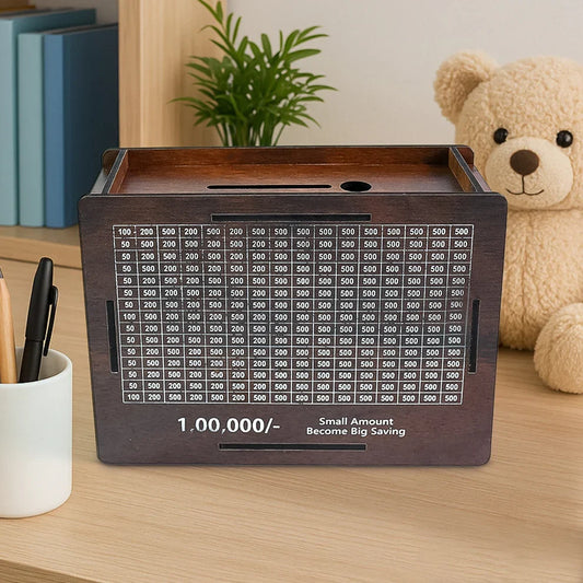 Wooden piggy bank