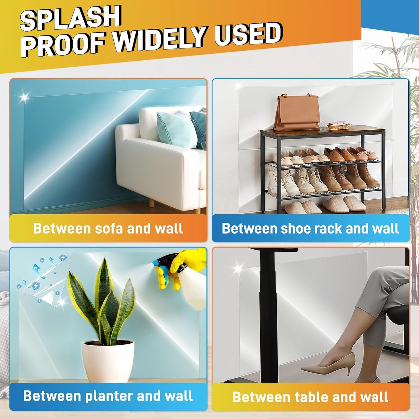 Self- Adhesive Transparent Electrostatic Wall Protection Film (Buy1 Get1)