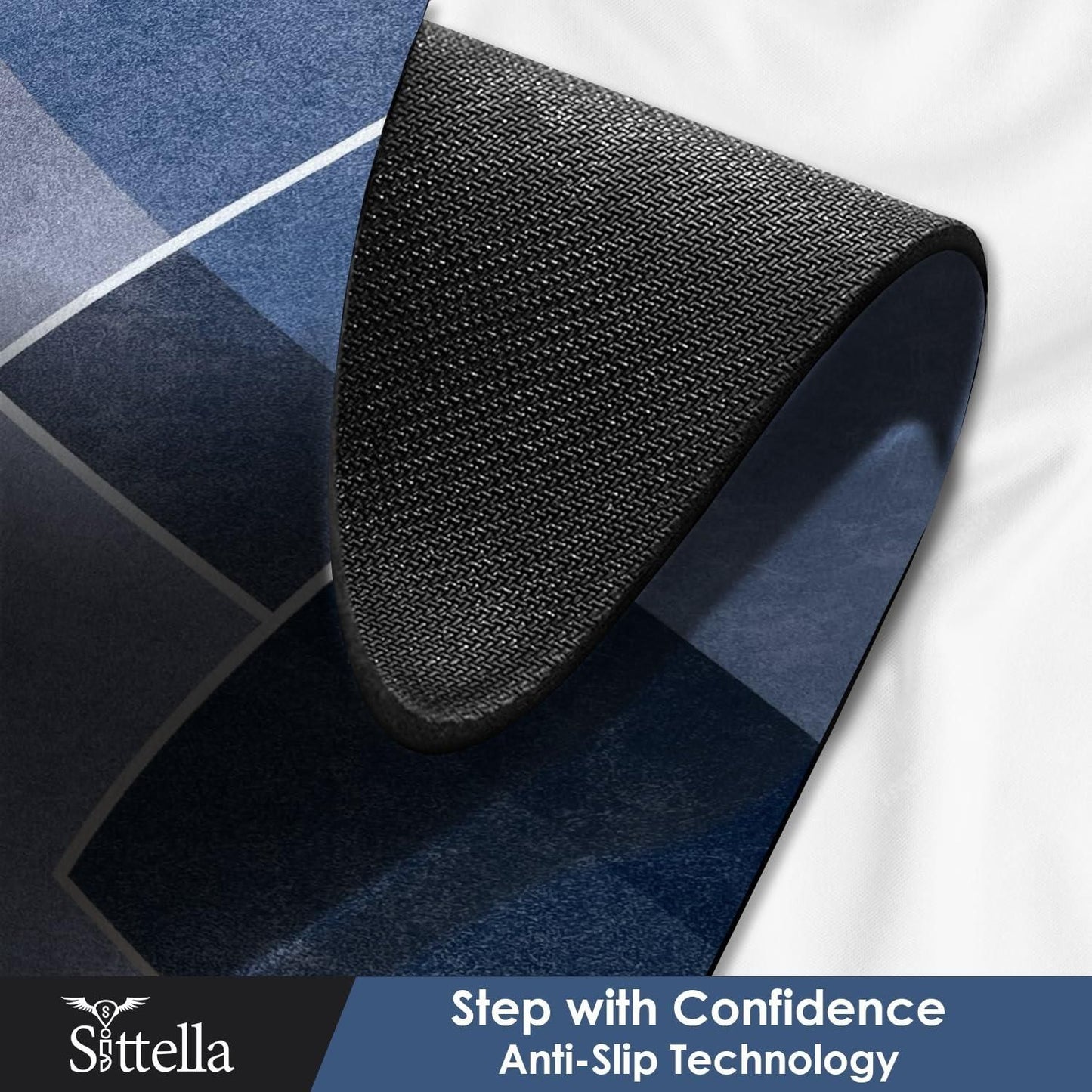 Rubber Floor Mat with Runner Geometric Pattern (Design As per Availibility)